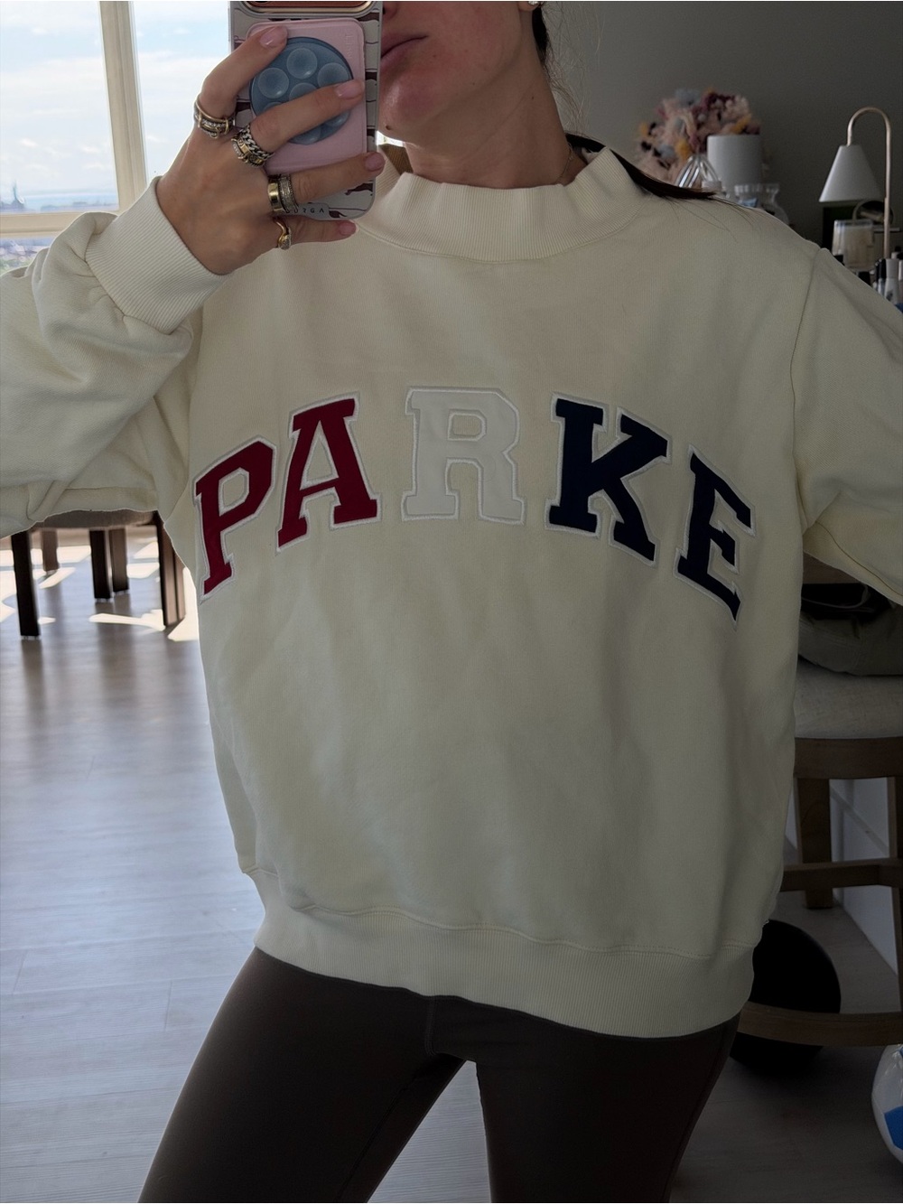 Cream 'PARKE' 4th of July Appliqué Crewneck Sweater